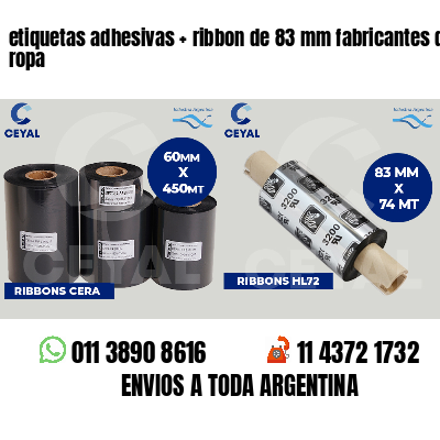 etiquetas adhesivas ribbon de 83 mm fabricantes de ropa