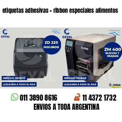 etiquetas adhesivas ribbon especiales alimentos