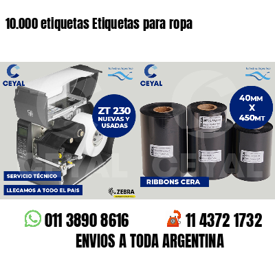 10.000 etiquetas Etiquetas para ropa