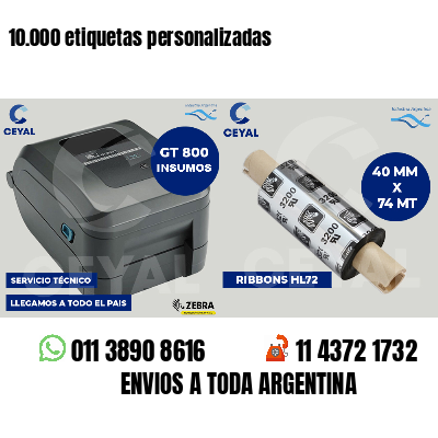 10.000 etiquetas personalizadas