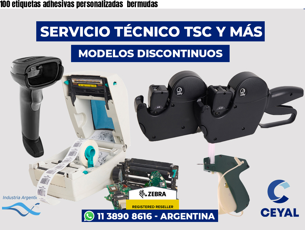 100 etiquetas adhesivas personalizadas bermudas