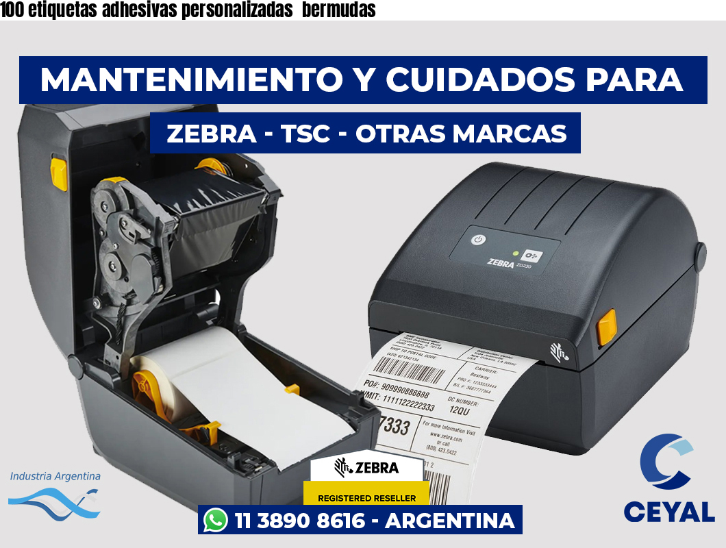 100 etiquetas adhesivas personalizadas  bermudas