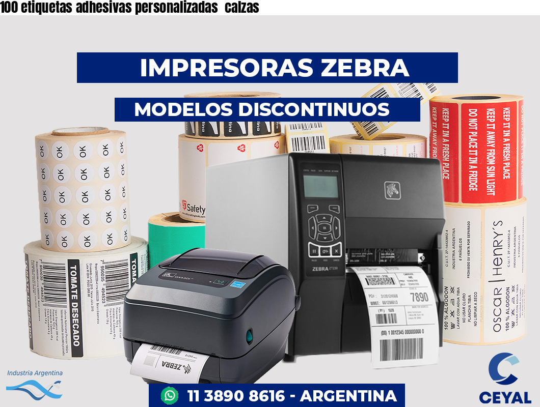 100 etiquetas adhesivas personalizadas  calzas