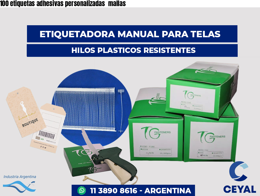 100 etiquetas adhesivas personalizadas mallas