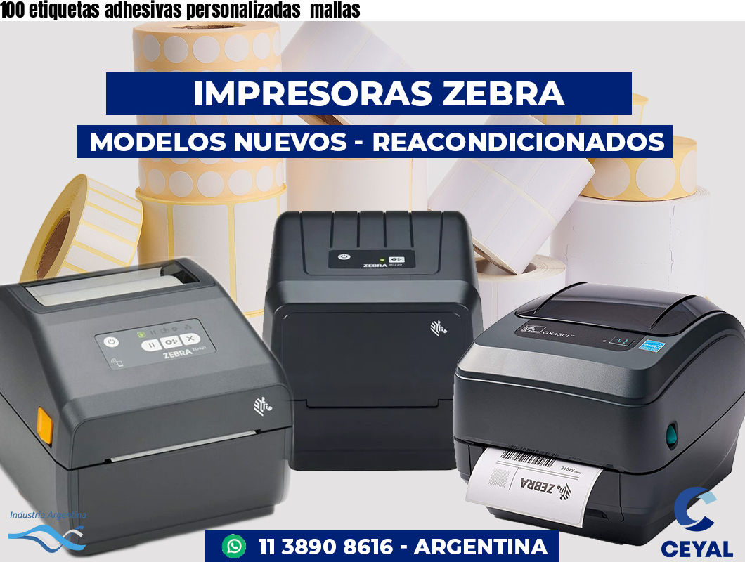 100 etiquetas adhesivas personalizadas mallas