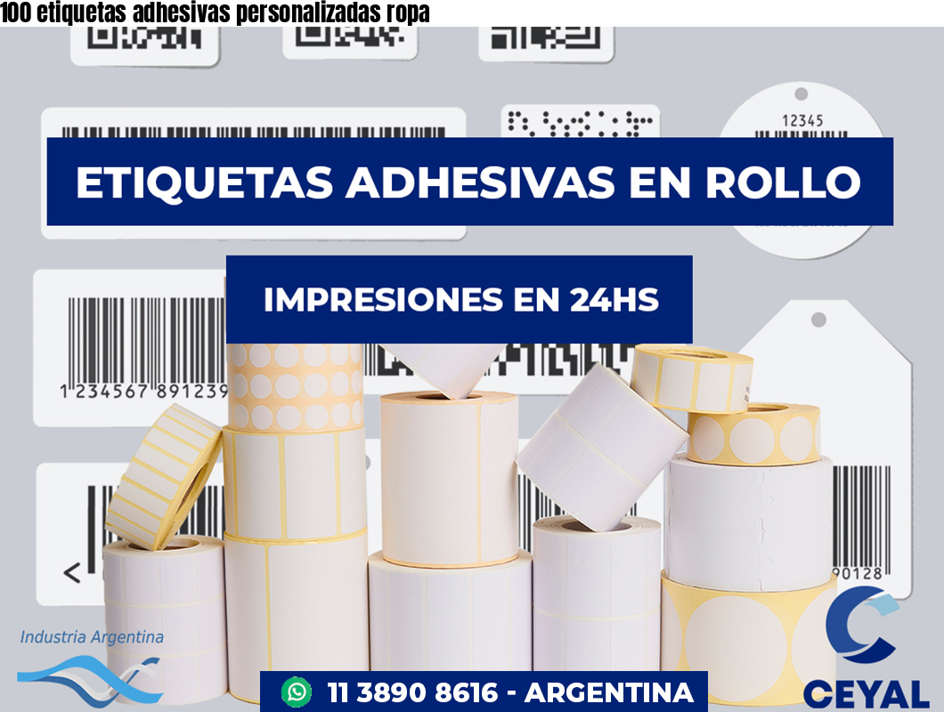 100 etiquetas adhesivas personalizadas ropa