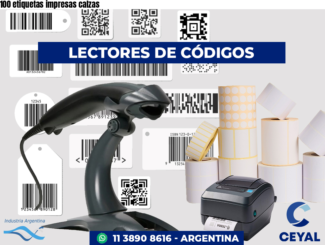 100 etiquetas impresas calzas