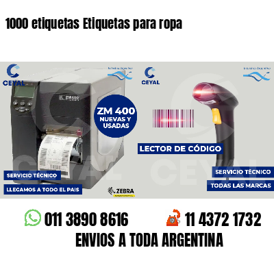 1000 etiquetas Etiquetas para ropa