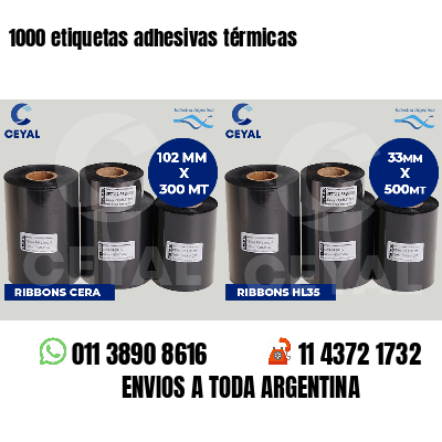 1000 etiquetas adhesivas térmicas
