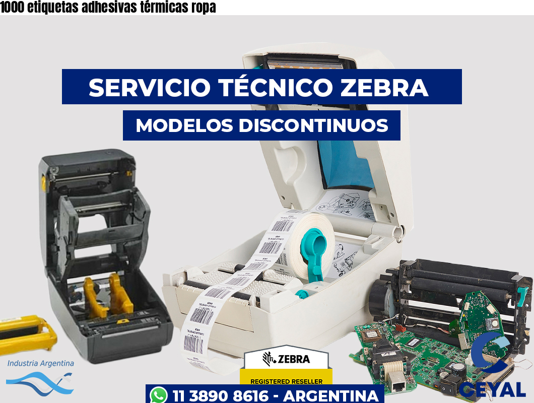 1000 etiquetas adhesivas térmicas ropa