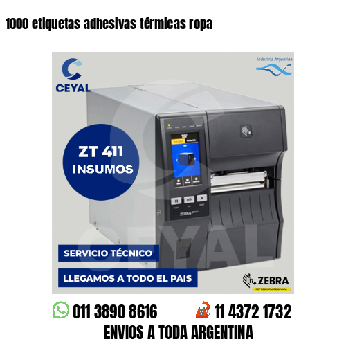 1000 etiquetas adhesivas térmicas ropa