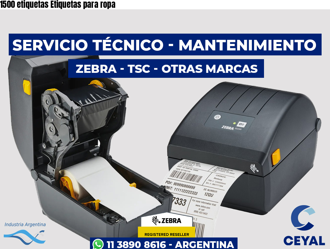 1500 etiquetas Etiquetas para ropa