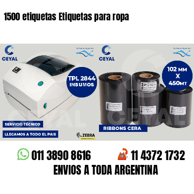 1500 etiquetas Etiquetas para ropa