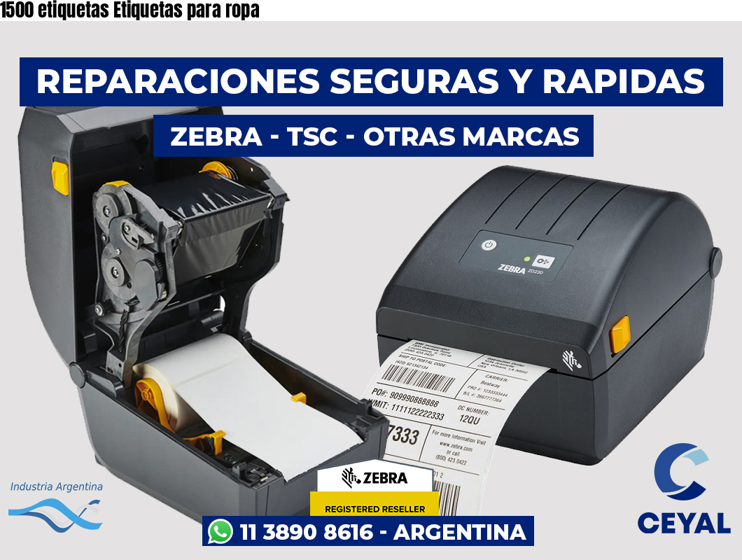 1500 etiquetas Etiquetas para ropa