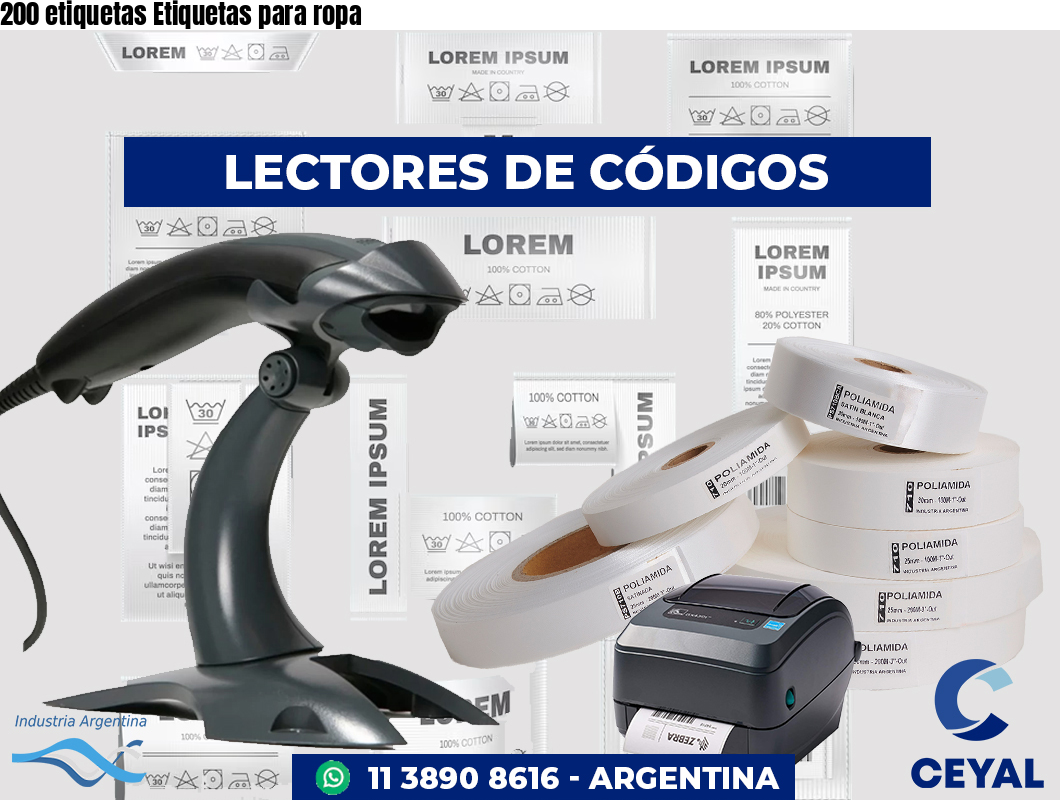 200 etiquetas Etiquetas para ropa