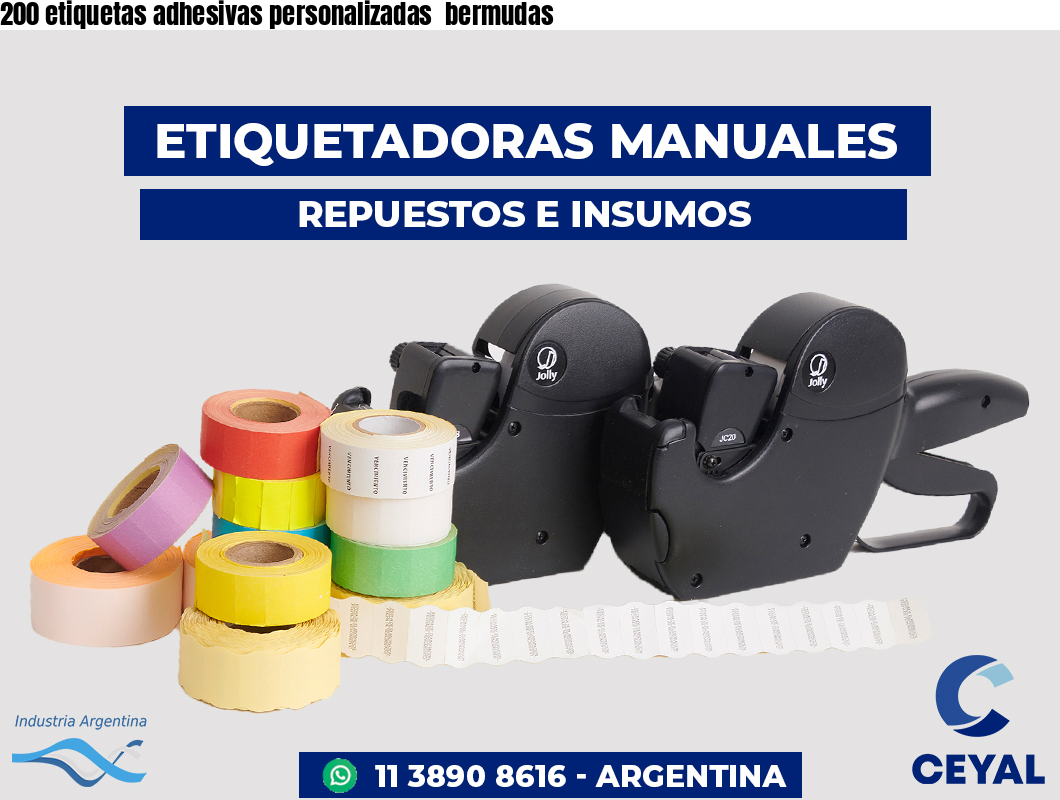 200 etiquetas adhesivas personalizadas bermudas