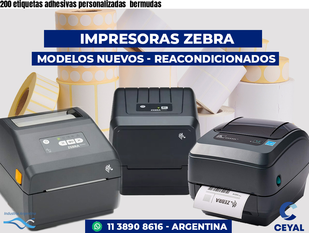 200 etiquetas adhesivas personalizadas bermudas