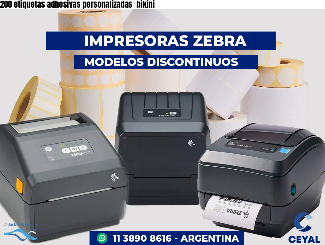 200 etiquetas adhesivas personalizadas bikini