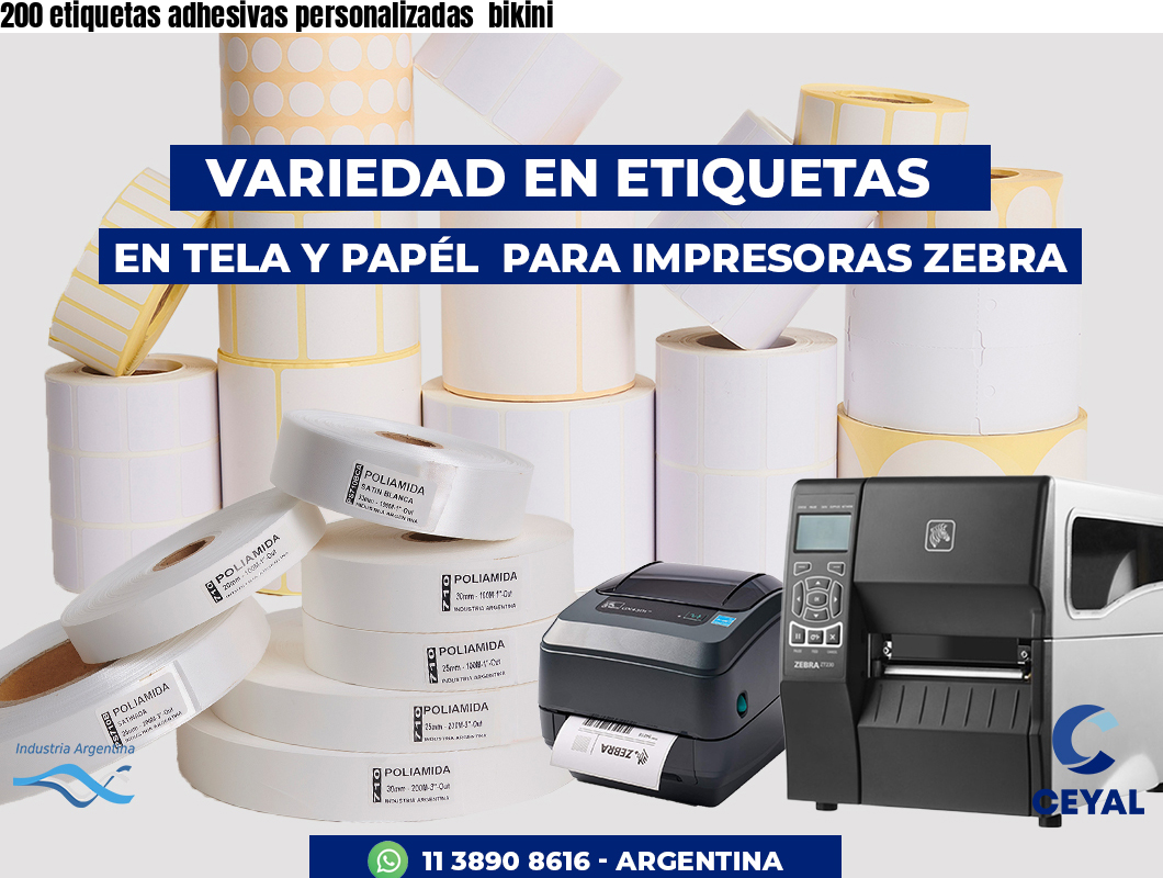 200 etiquetas adhesivas personalizadas  bikini