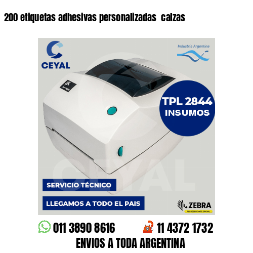 200 etiquetas adhesivas personalizadas  calzas