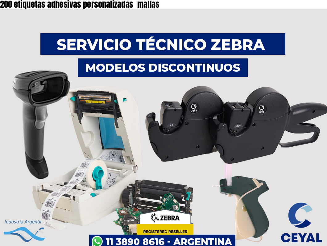 200 etiquetas adhesivas personalizadas mallas