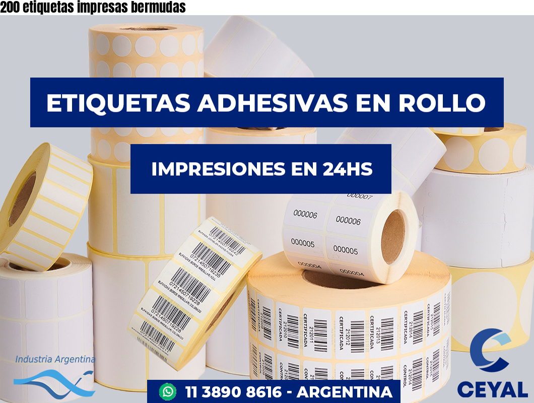 200 etiquetas impresas bermudas