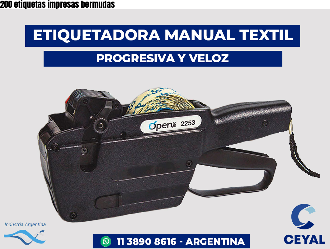 200 etiquetas impresas bermudas