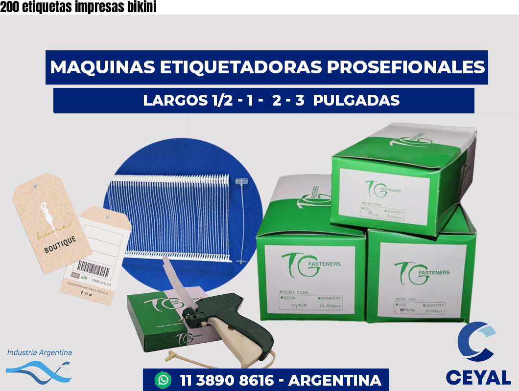 200 etiquetas impresas bikini