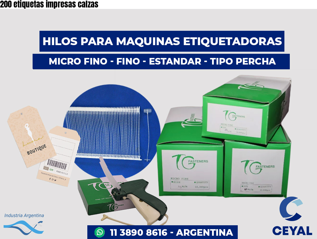 200 etiquetas impresas calzas
