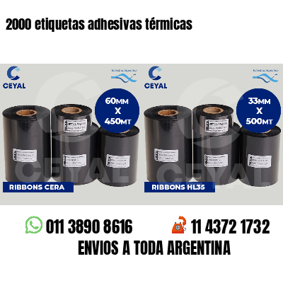 2000 etiquetas adhesivas térmicas