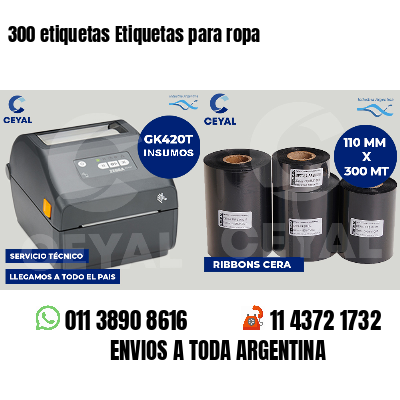 300 etiquetas Etiquetas para ropa