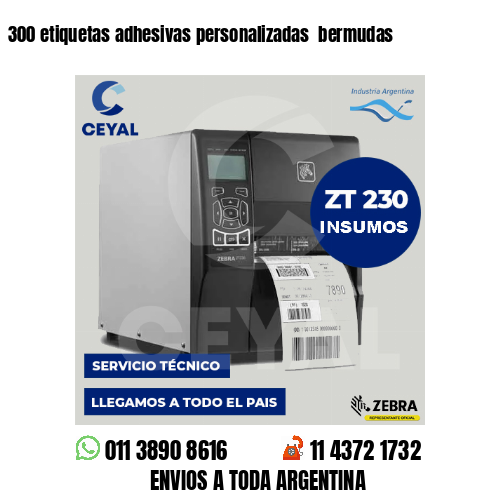 300 etiquetas adhesivas personalizadas bermudas
