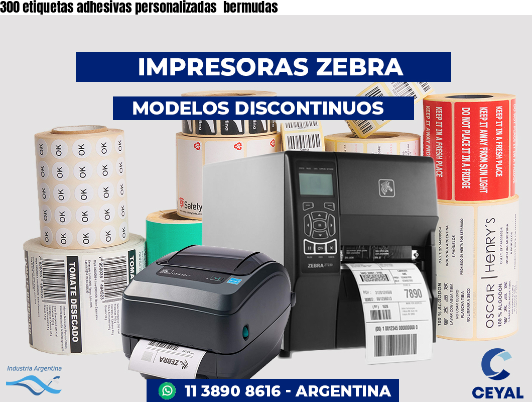 300 etiquetas adhesivas personalizadas bermudas