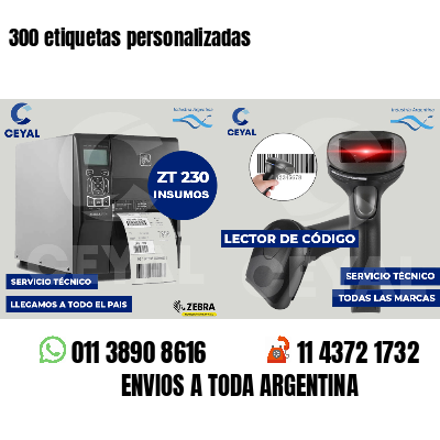 300 etiquetas personalizadas