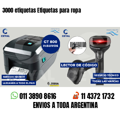 3000 etiquetas Etiquetas para ropa