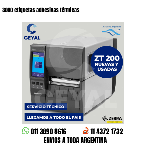 3000 etiquetas adhesivas térmicas
