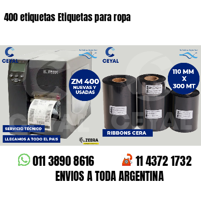 400 etiquetas Etiquetas para ropa