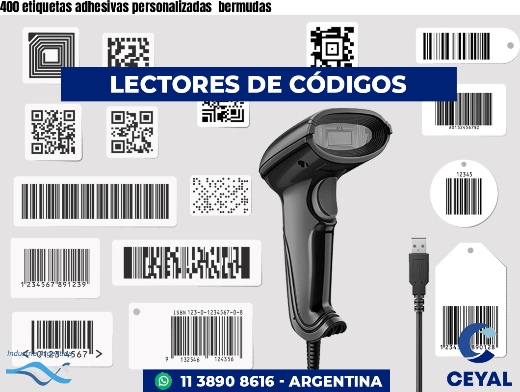 400 etiquetas adhesivas personalizadas  bermudas