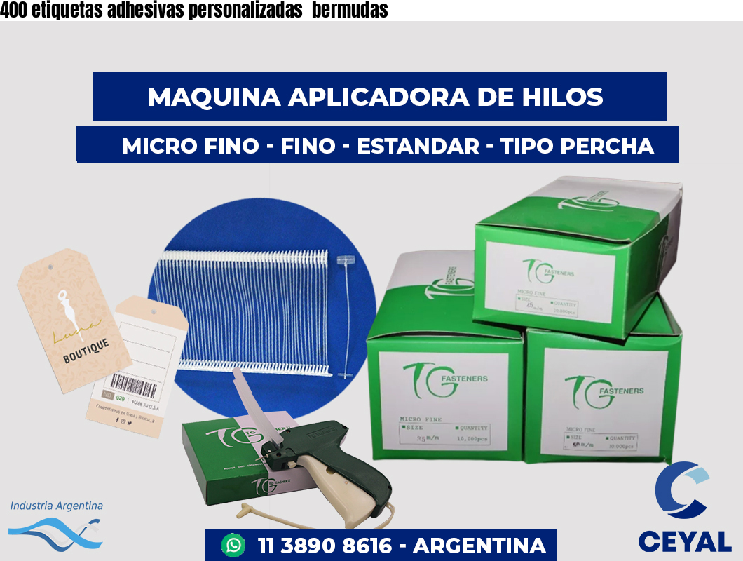 400 etiquetas adhesivas personalizadas  bermudas