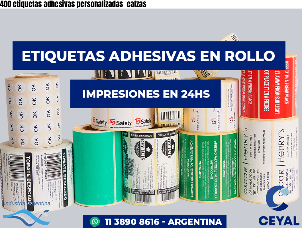 400 etiquetas adhesivas personalizadas  calzas