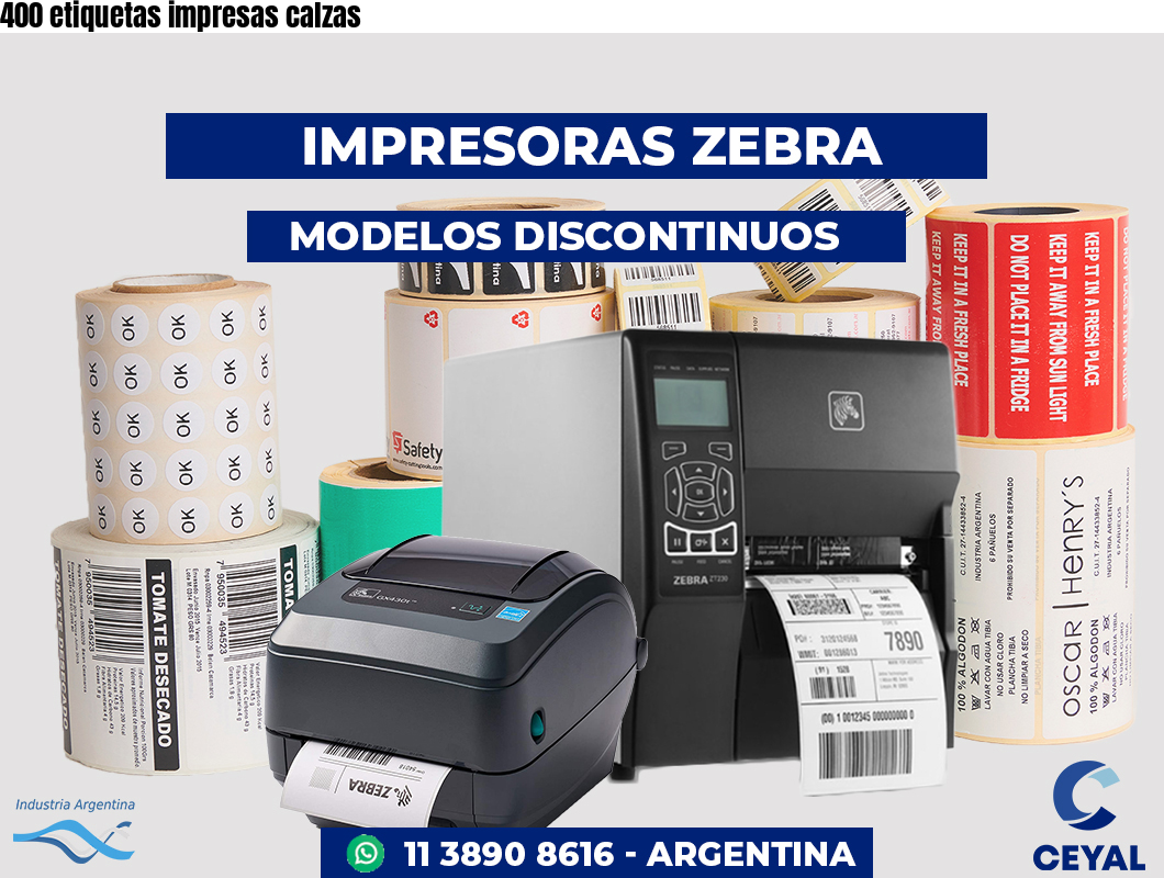 400 etiquetas impresas calzas