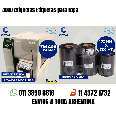 4000 etiquetas Etiquetas para ropa