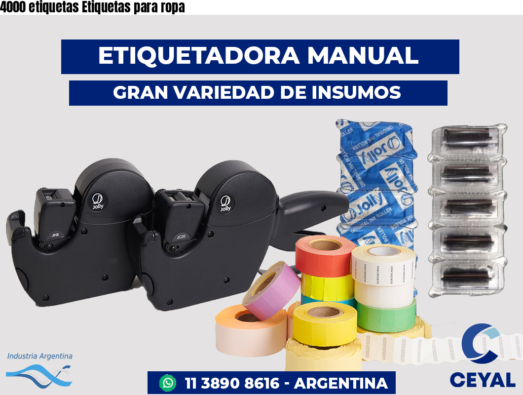 4000 etiquetas Etiquetas para ropa
