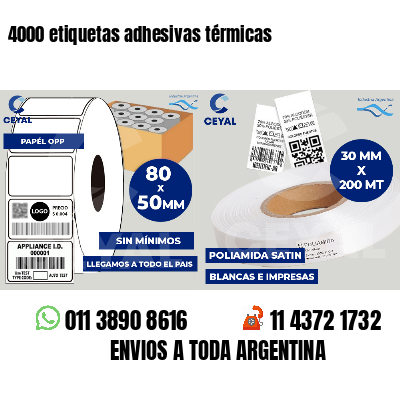 4000 etiquetas adhesivas térmicas