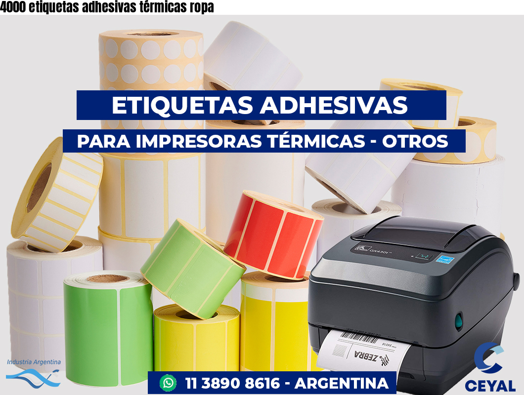 4000 etiquetas adhesivas térmicas ropa