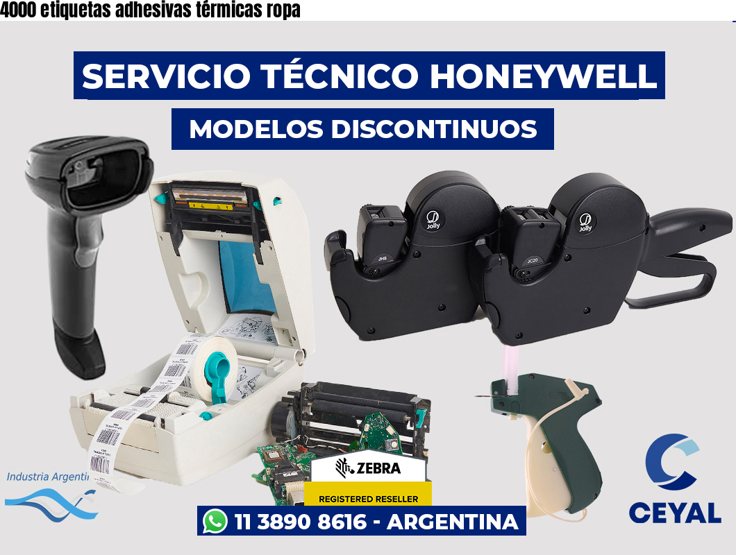 4000 etiquetas adhesivas térmicas ropa