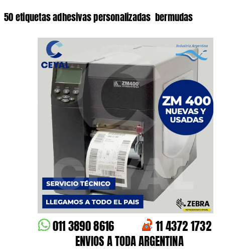 50 etiquetas adhesivas personalizadas  bermudas