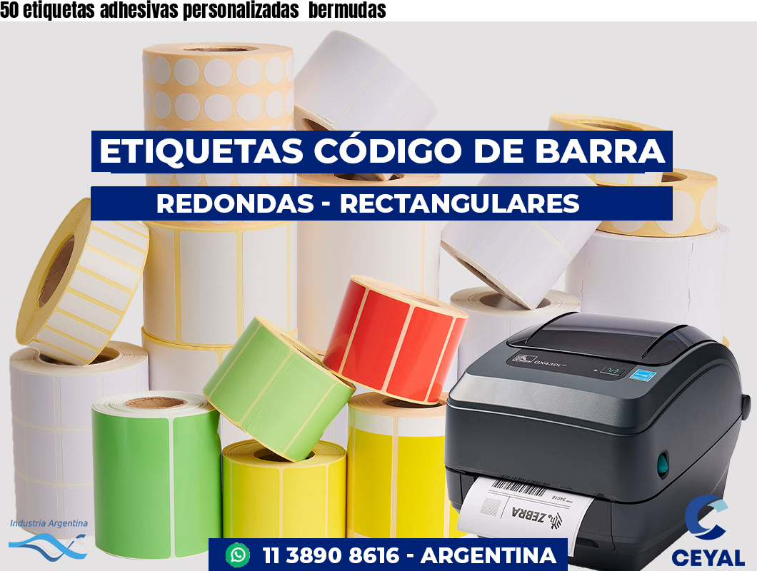50 etiquetas adhesivas personalizadas  bermudas