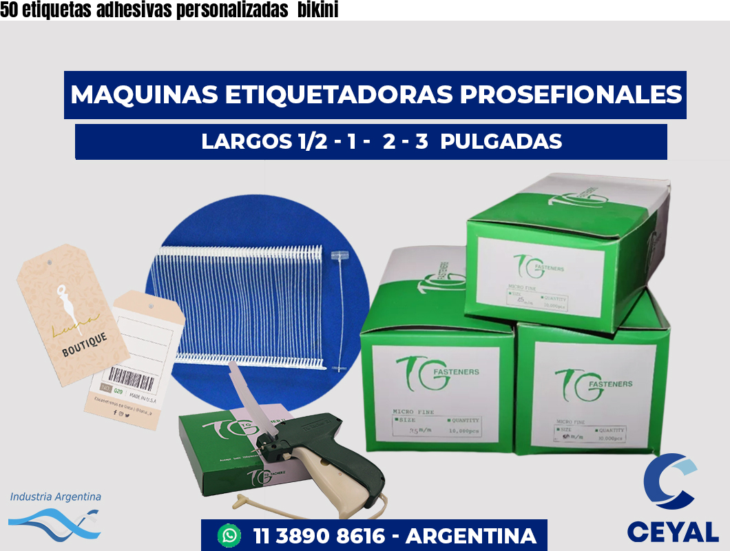 50 etiquetas adhesivas personalizadas bikini