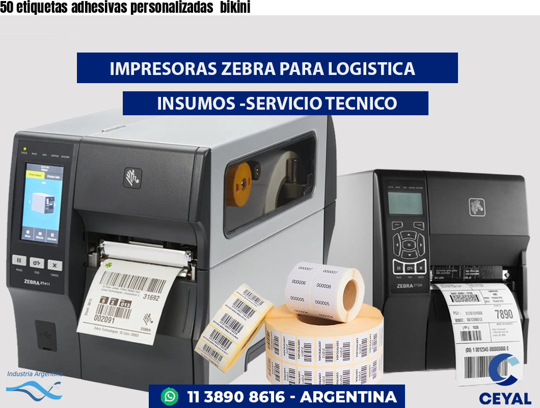 50 etiquetas adhesivas personalizadas bikini
